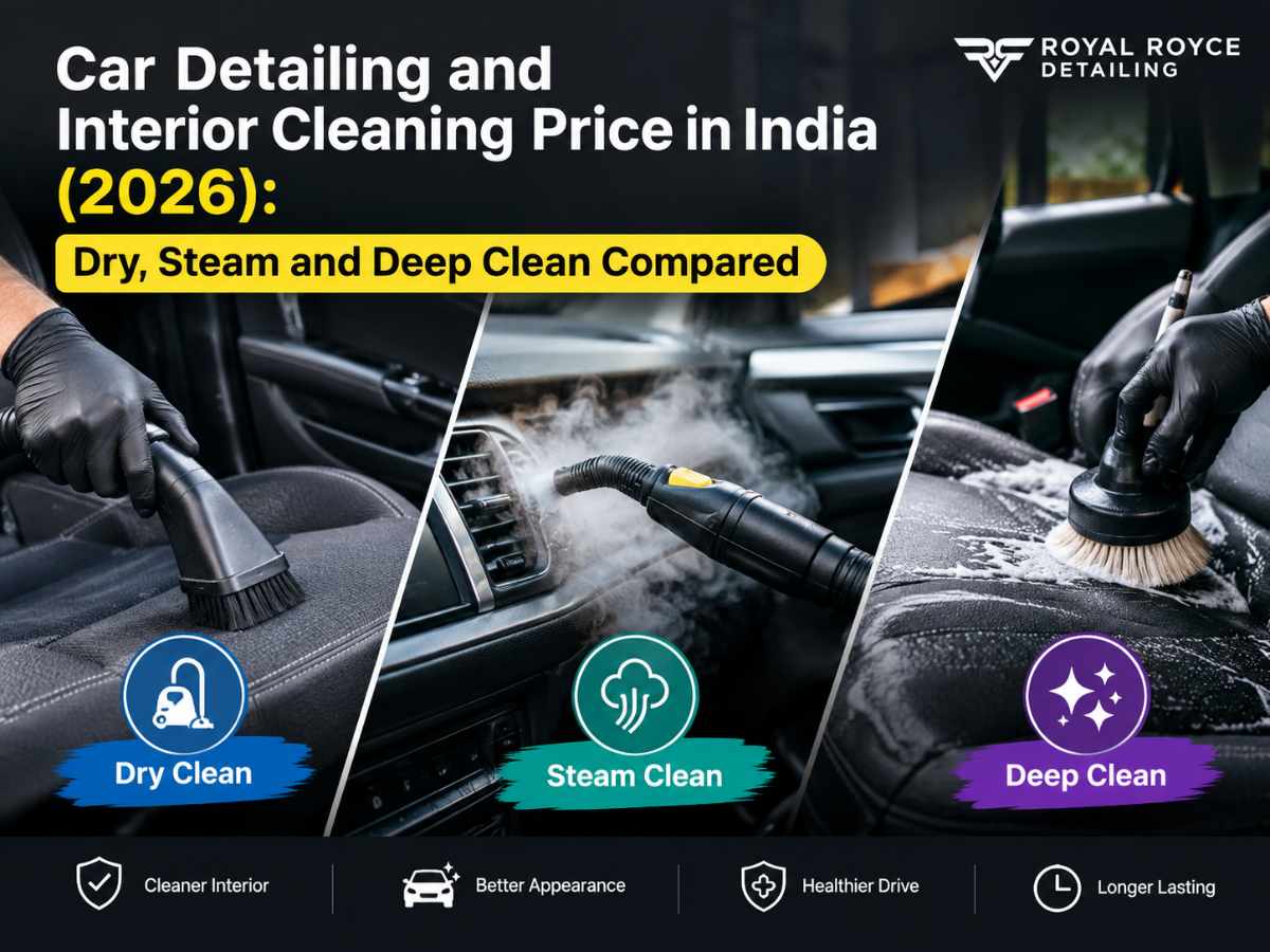 Car Detailing and Interior Cleaning Price in India (2026): Dry, Steam and Deep Clean Compared