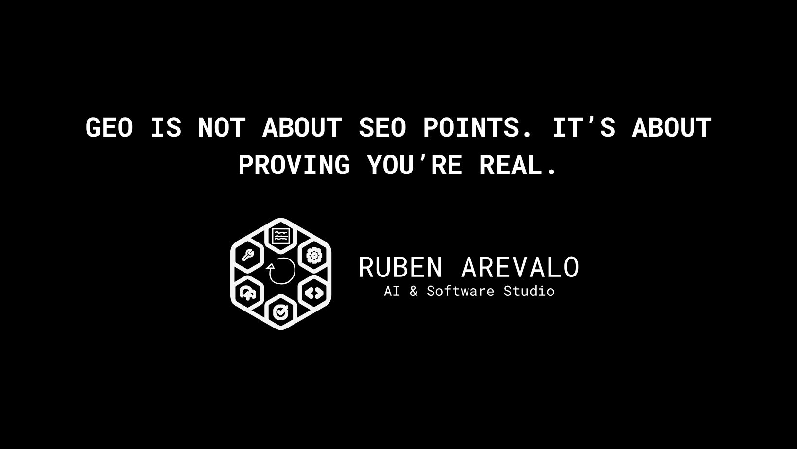 GEO Is Not About SEO Points. It's About Proving You're Real.