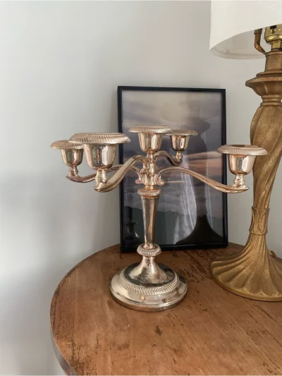 Classic Five-Arm Silver Plated Candle Holder Candelabra