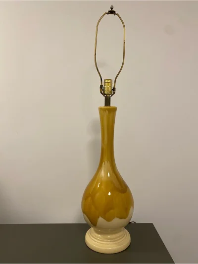 Mid-Century Modern Ceramic Drip Glaze Table Lamp