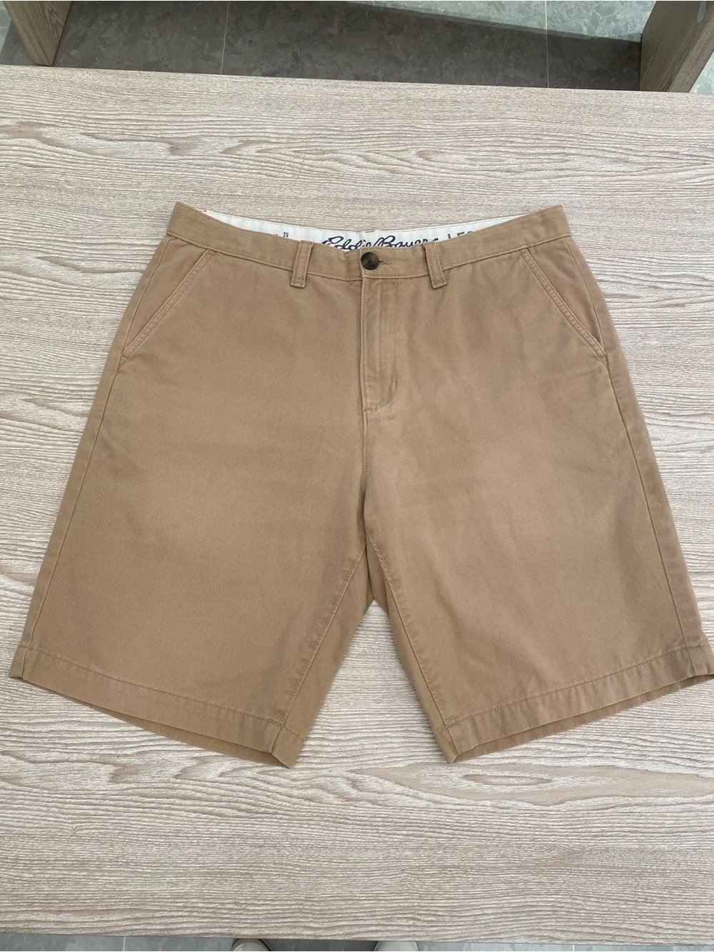 Eddie Bauer Men’S Tan Cotton Chino Shorts Size 35