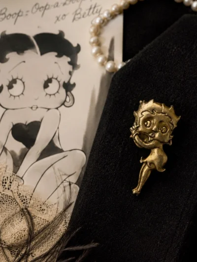 Betty Boop Brass Lapel Pin Brooch Style