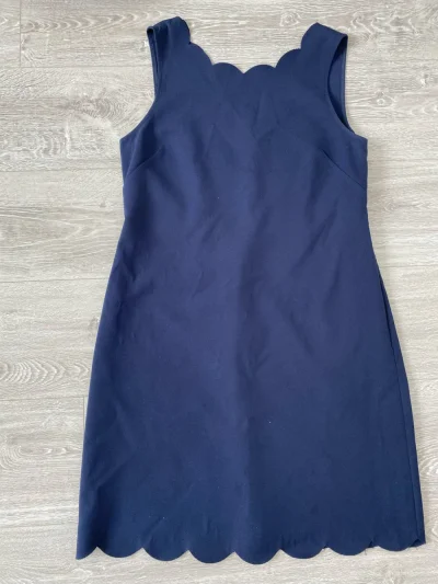 J. Crew Navy Scalloped Neck Sleeveless Dress