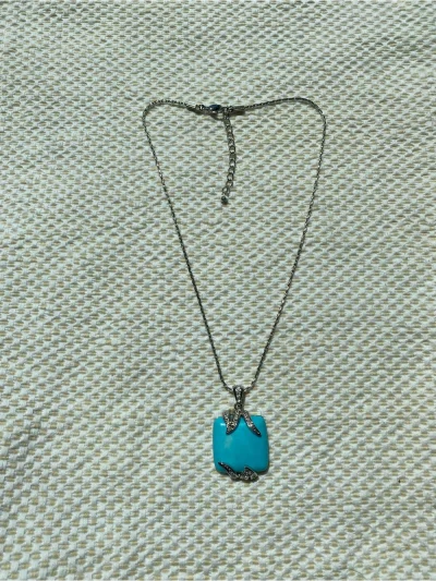 Butler Faux Turquoise Pendant Necklace - Costume Jewelry