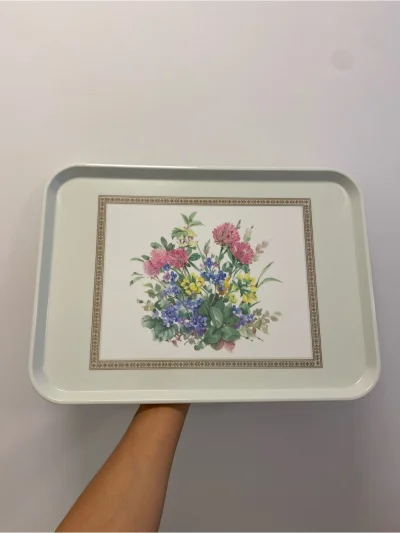 Cottage Core Clover Leaf Melamine Floral Tray