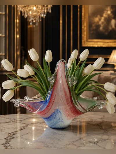 Murano Art Glass Basket – Italian Handblown Elegance