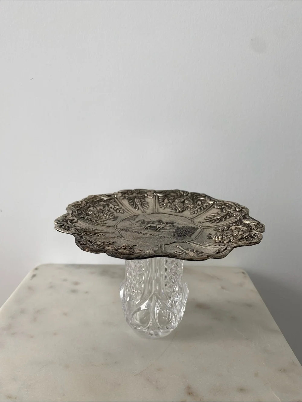 Stunning Jewelry Tray With Crystal Foot