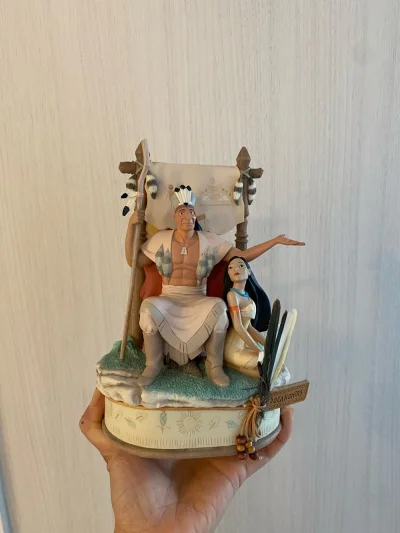 1995 Disney Pocahontas & Chief Powhatan Music Box By Enesco.