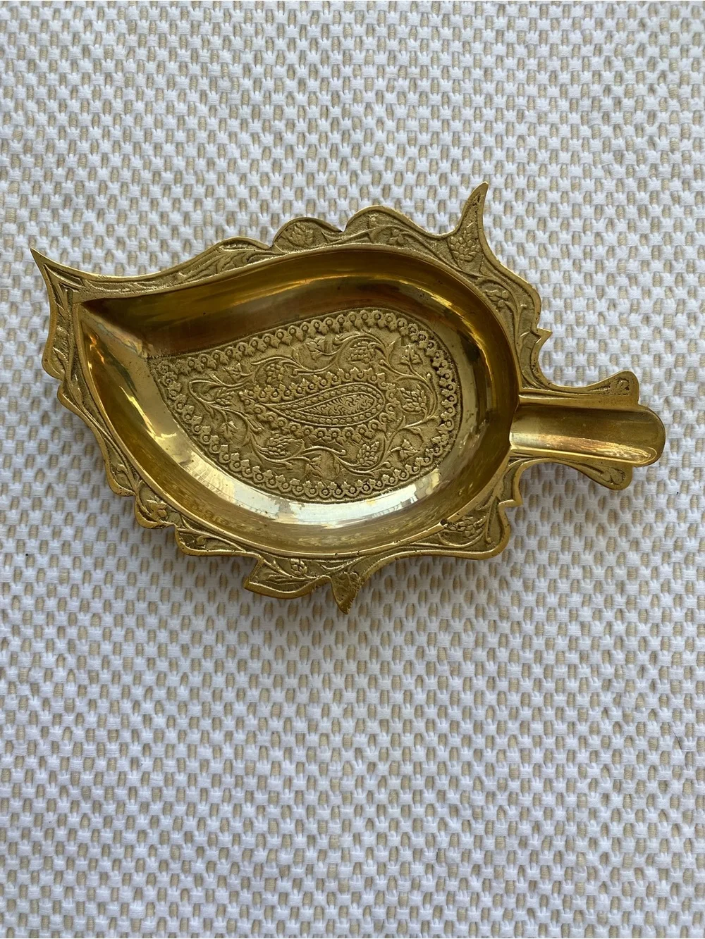Brass Ornate Leaf Decorative Dish / Ashtray