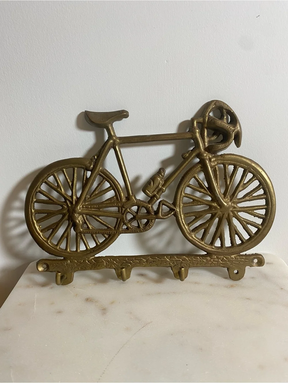 Brass Bicycle Wall Hook - Gold Home Wall Decor