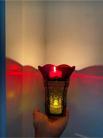 Flower Shape -Inspired Fairy Lamp / Candle Holder - Hand Assembled