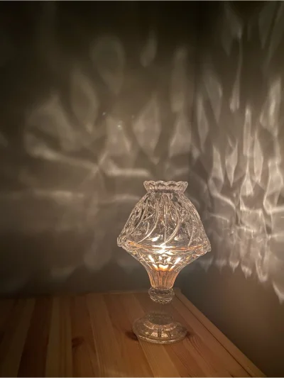 Fifth Avenue Crystal Germany Fairy Lamp- Glass Candle Holder Tea Light