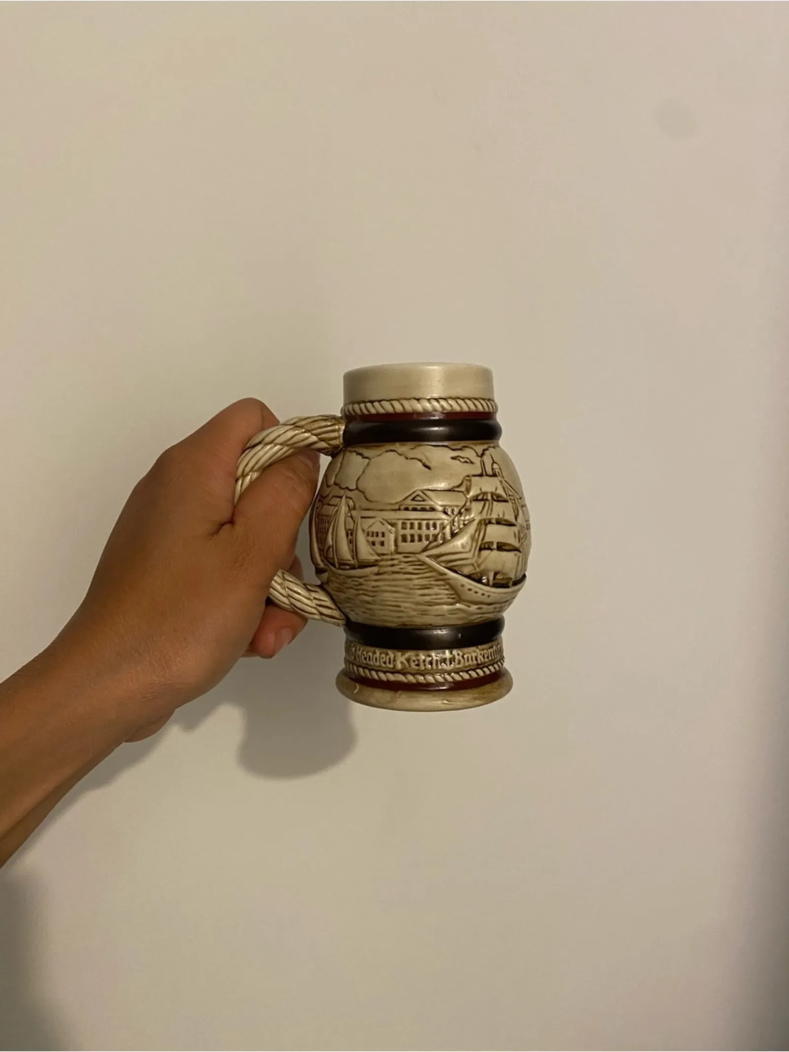 AVON Mini Beer Stein 1983 Sailing Ship Themed Made in Brazil