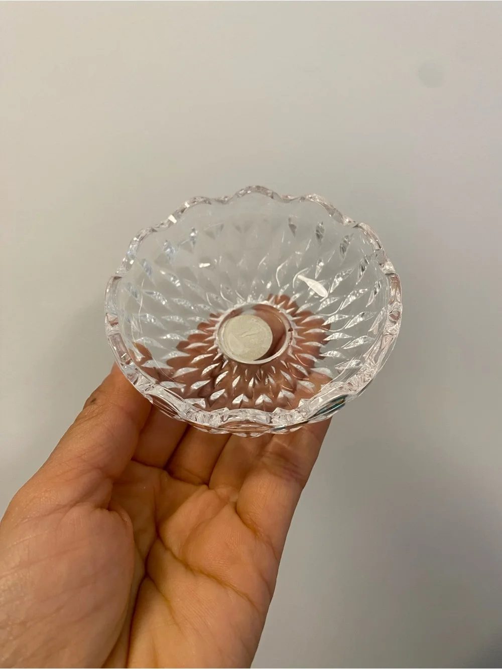 Cristal D'Arques France Genuine 24% Lead Crystal Tiny Trinket Dish