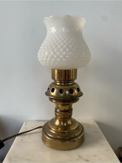 ✨ Brass & Milk Glass Table Lamp | Elegant Antique-Inspired Lighting