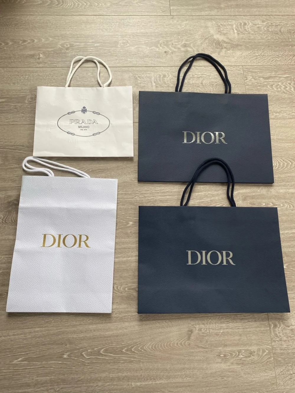 Big Dior And Prada Paper Bags Set