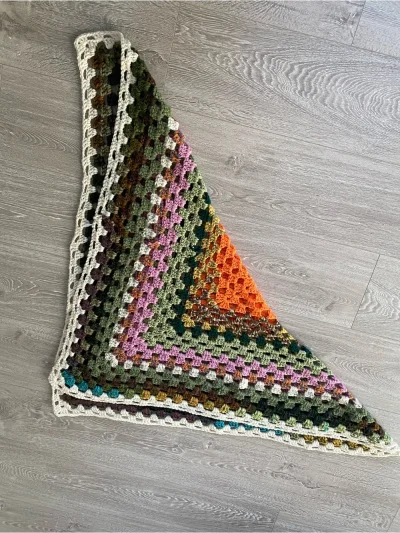 Handmade Crochet Granny Square Baby Blanket - Multicolor