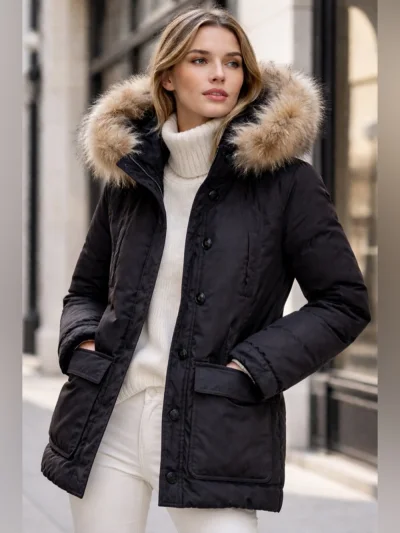 Beautiful Club Monaco Real Fur Down Jacket