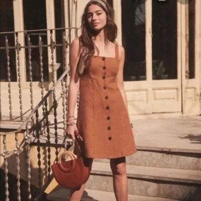 Sezane Jade Linen Dress - Size 38