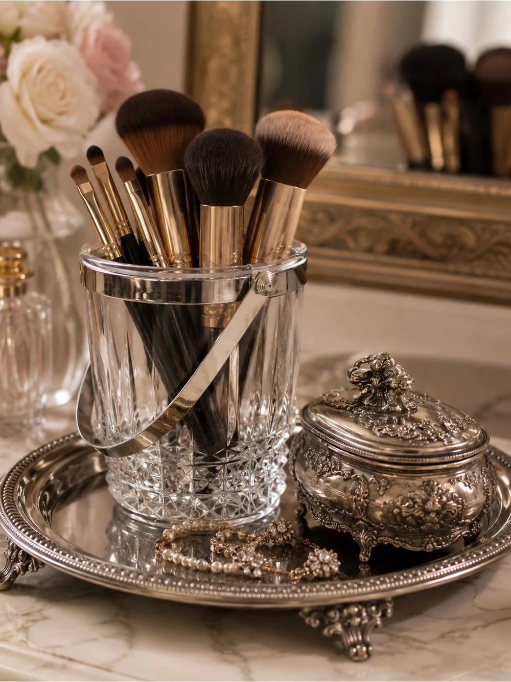 Cristal D'Arques Crystal Bucket - Brush Holder