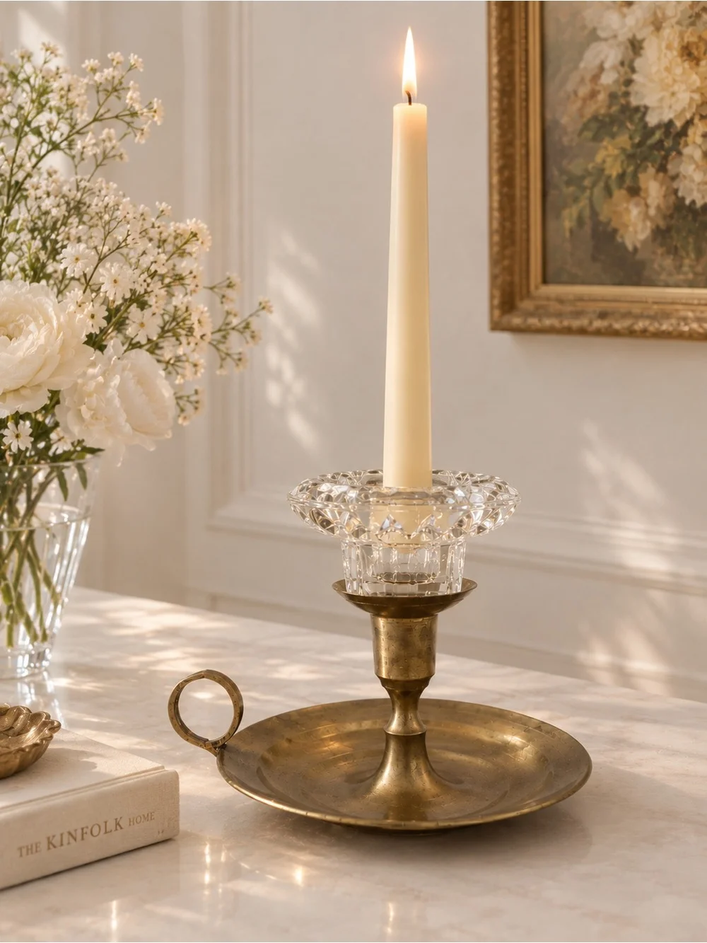 ✨ Crystal & Brass Candle Holder Set ✨