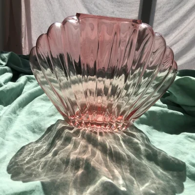Pink Shell Glass Vase - Like New