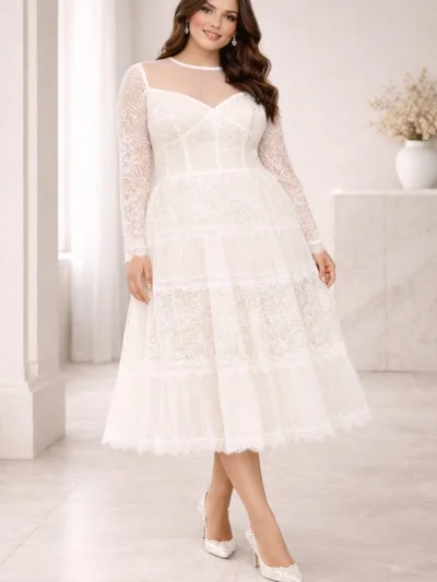Brand New With Tag Size 16 Tadashi Shoji Ivory Lace Dress
