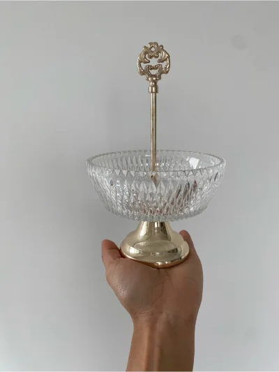 German Silver-Plated Crystal Jewelry Bowl | Vanity Trinket Dish