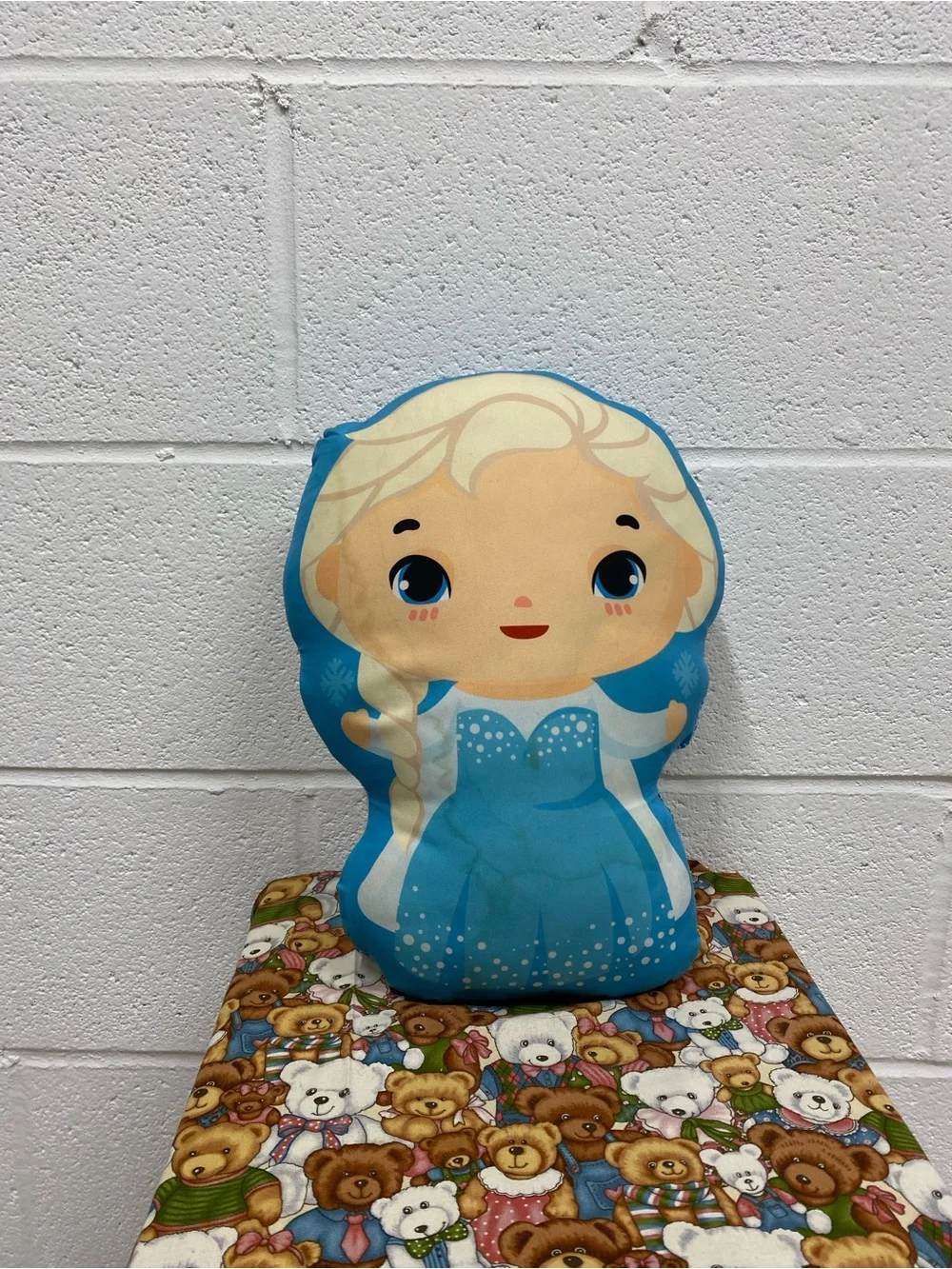 Hand Made Blue Elsa Character Plush Pillow