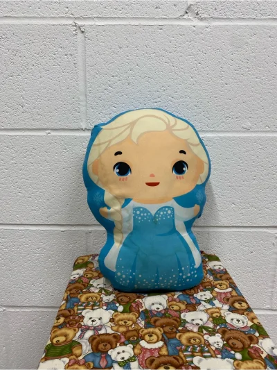 Hand Made Blue Elsa Character Plush Pillow