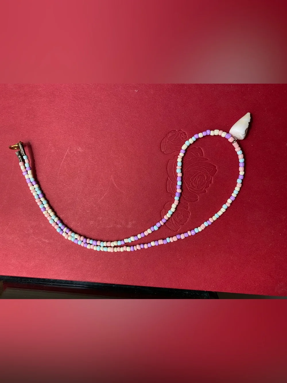 Y2K - Hand Crafted - Hawaii Shell Necklace Pastel Seed Bead Necklace