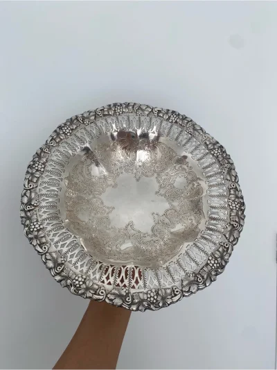 Silver Decorative Serving Bowl - Silver