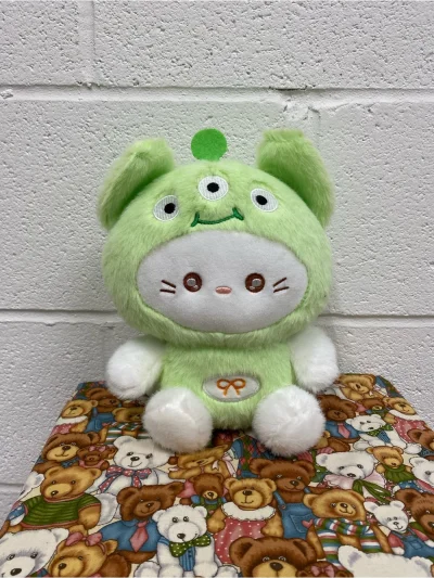 Cute Lime Green Alien Bunny Plush