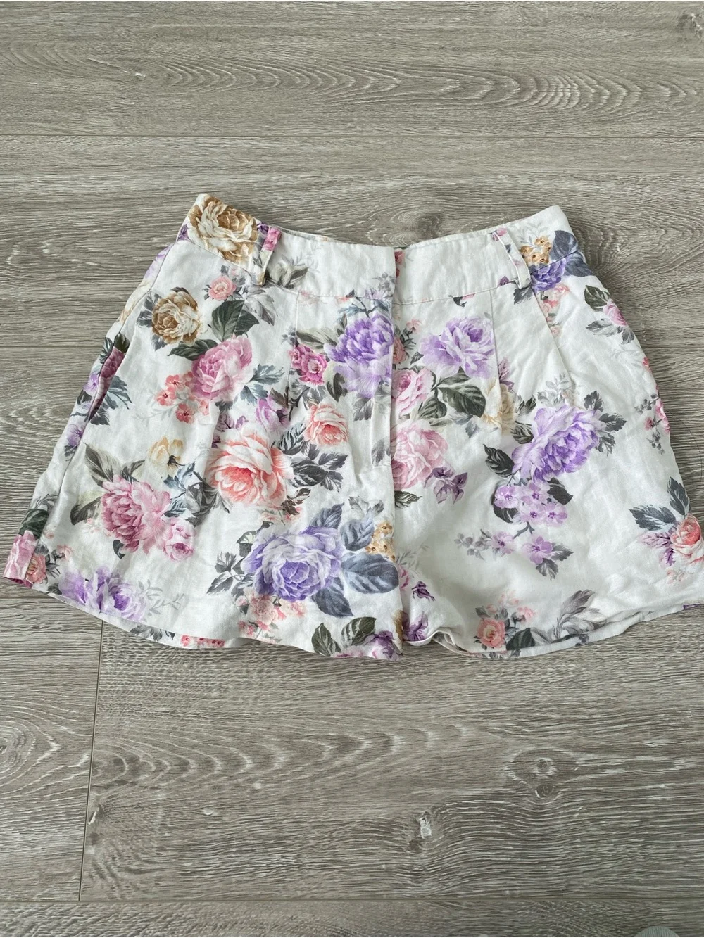Ever New Linen Blend Flower Shorts