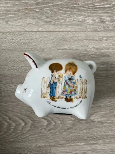 Vintage 1970s ceramic Petticoats and Pantaloons piggy bank