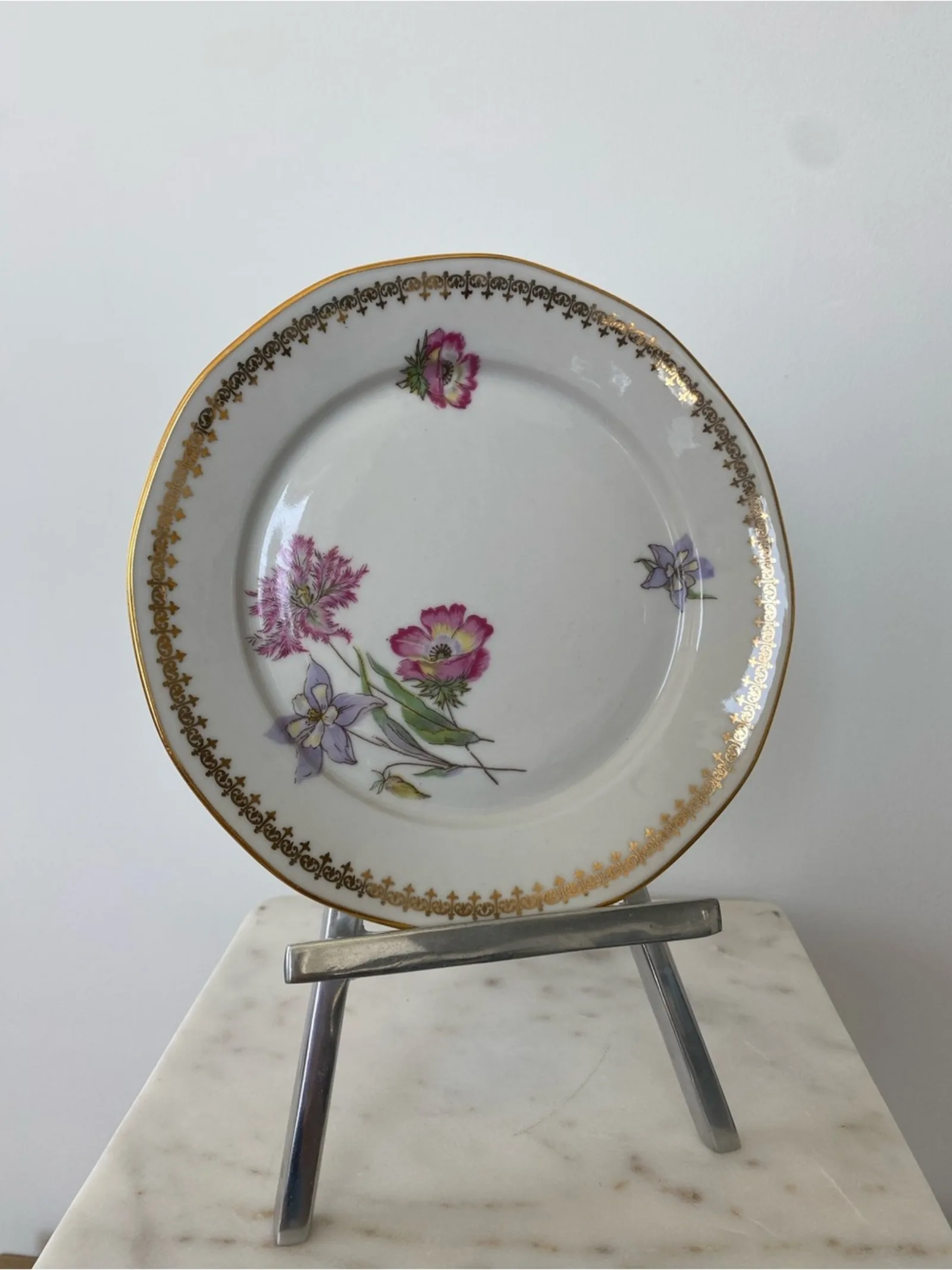 Vintage Porcelaine Limoges France Dessert Plates –Set of 4-Fine French Porcelain