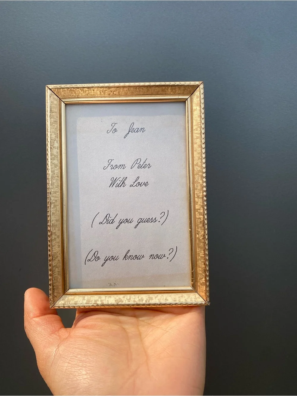 Gold-Tone Picture Frame | Ornate Textured Metal Frame | Mid-Century