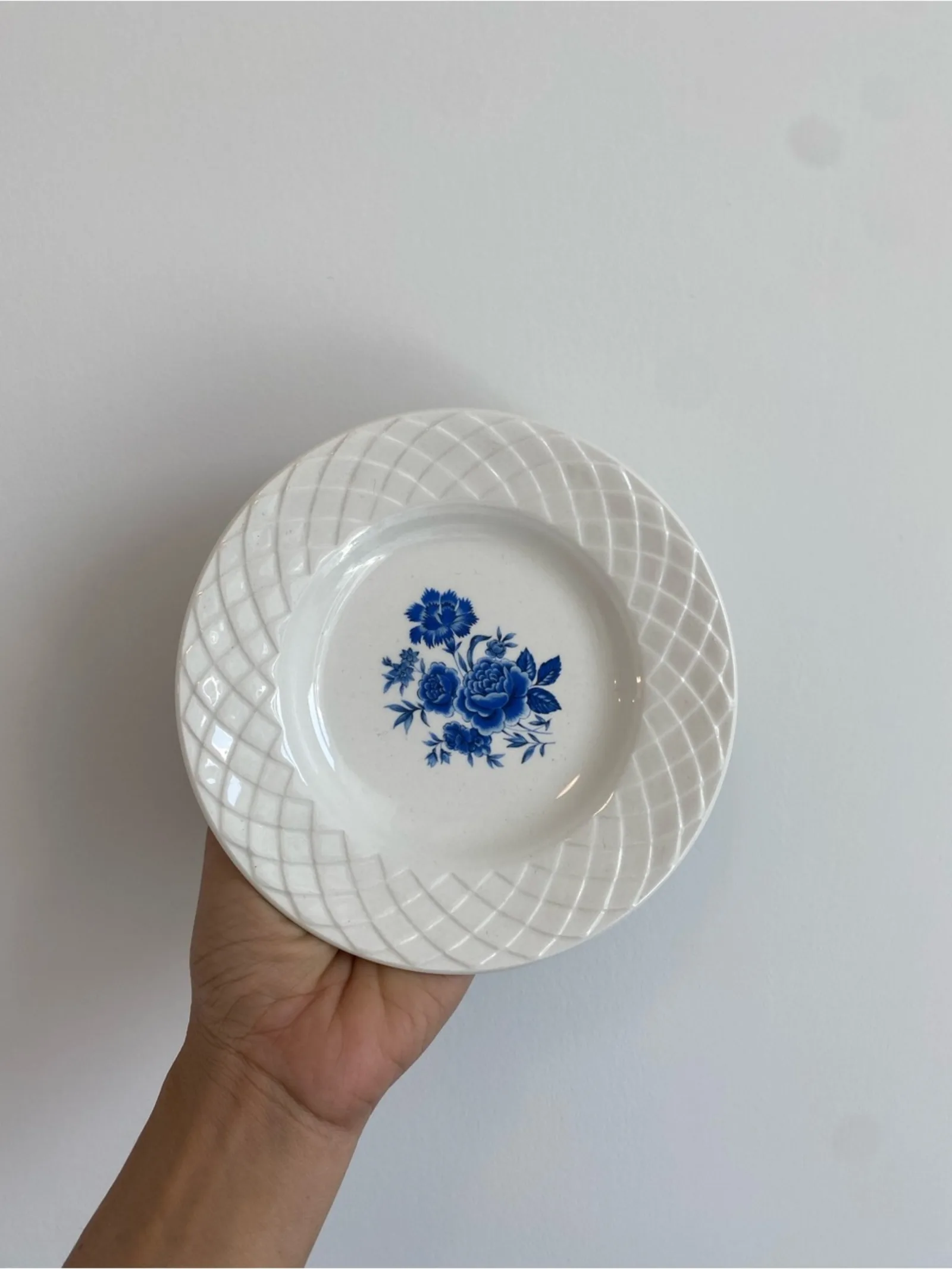 Enoch Wedgwood Blue Rose Ironstone Dinner small plate- Saucer - England