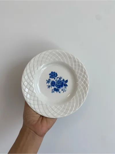 Enoch Wedgwood Blue Rose Ironstone Dinner small plate- Saucer - England