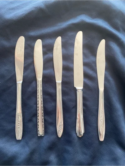 Knife Set – 5 Assorted Table Knives | Eclectic Cottage Tableware
