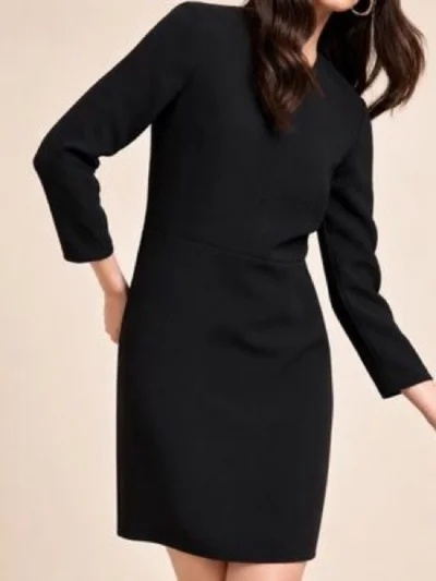 Wilfred Black Long-Sleeve Sheath Dress