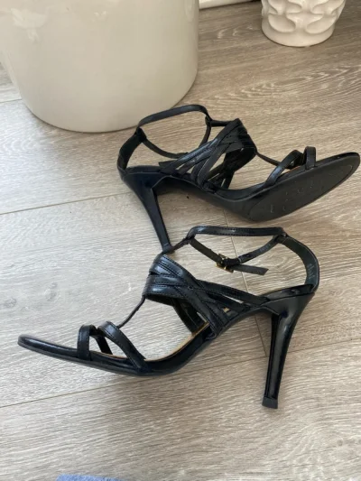 Lauren Ralph Lauren Black Strappy High Heel Size 6