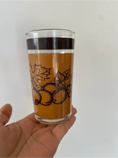Rare - Dominion Glass Pyrex Tumbler Compatible - Old Orchard Fall Patter