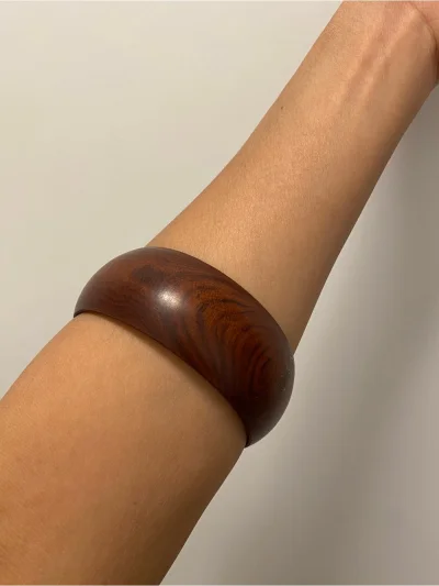 Brown Wood Bangle Bracelet
