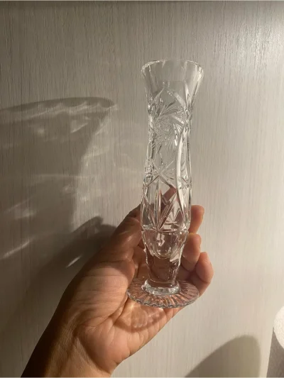 Clear Cut Crystal Bud Vase