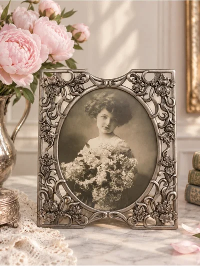 ✨ Ornate Pewter-Style Floral Picture Frame ✨