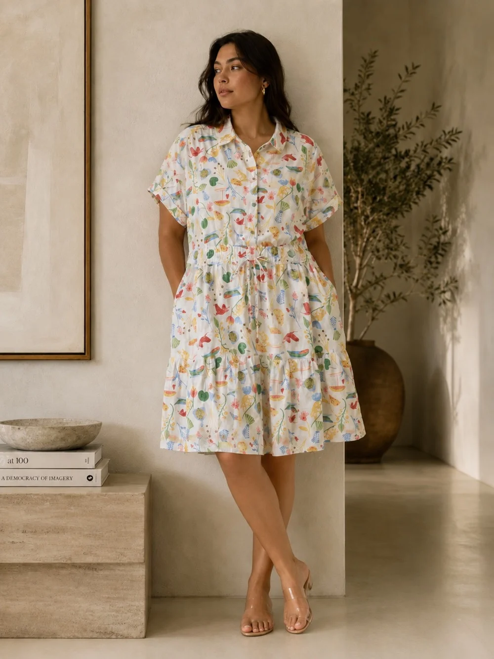 New Size L Stunning Summer Linen Blend Dress