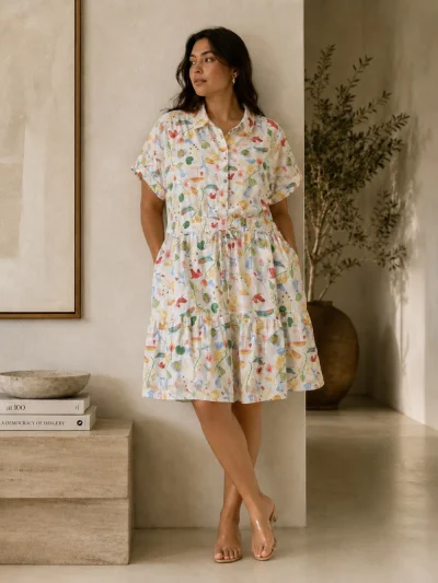 New Size L Stunning Summer Linen Blend Dress