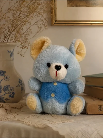 Retro Blue Plush Teddy Bear