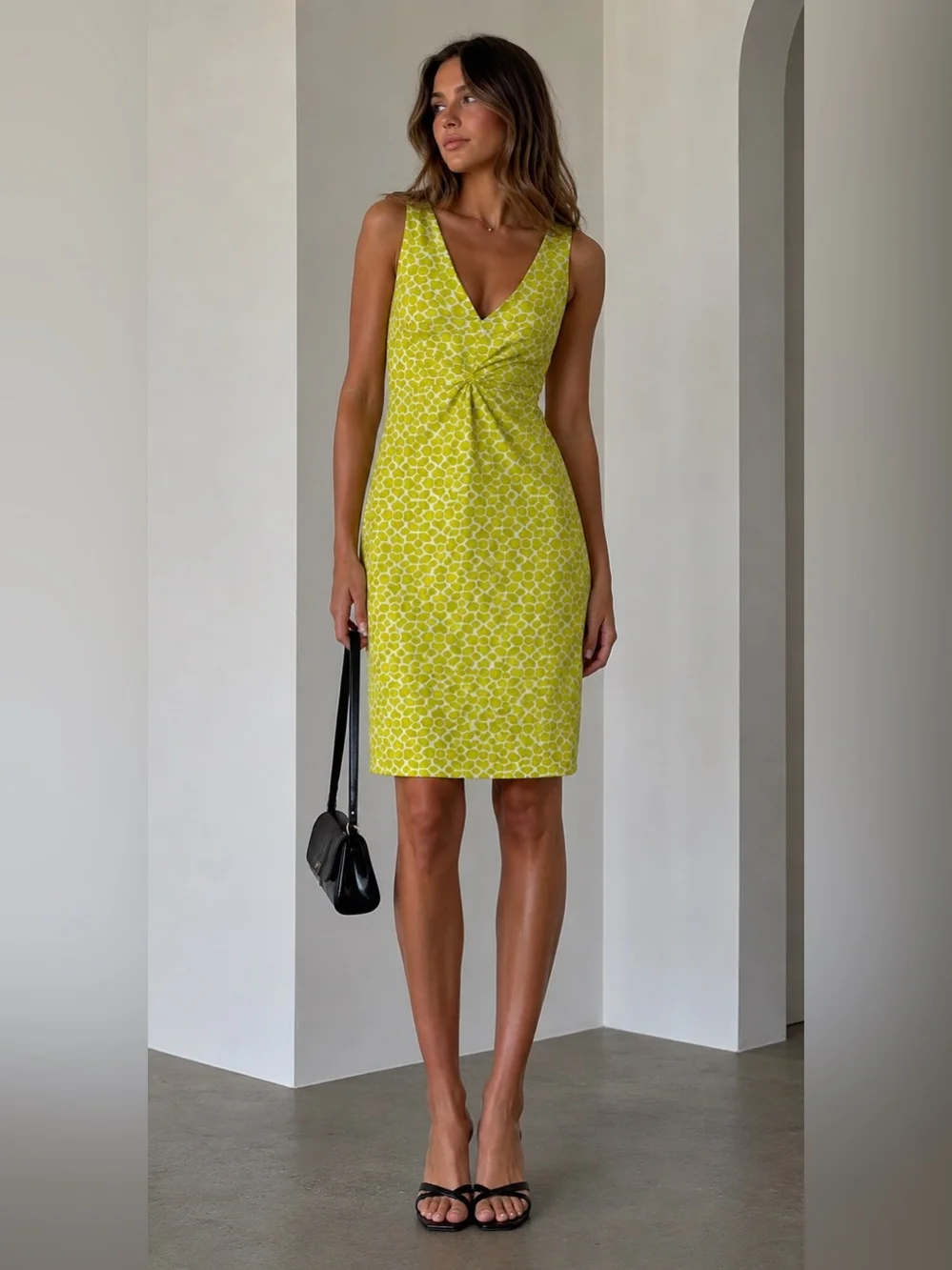 Y2K Nougat Designer - Sleeveless Lime Dress